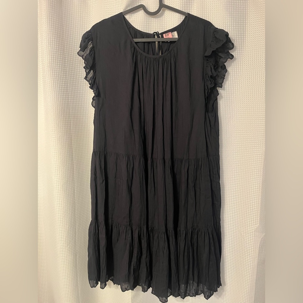 Aritzia Wilfred Black Ruffle Sleeve Dress